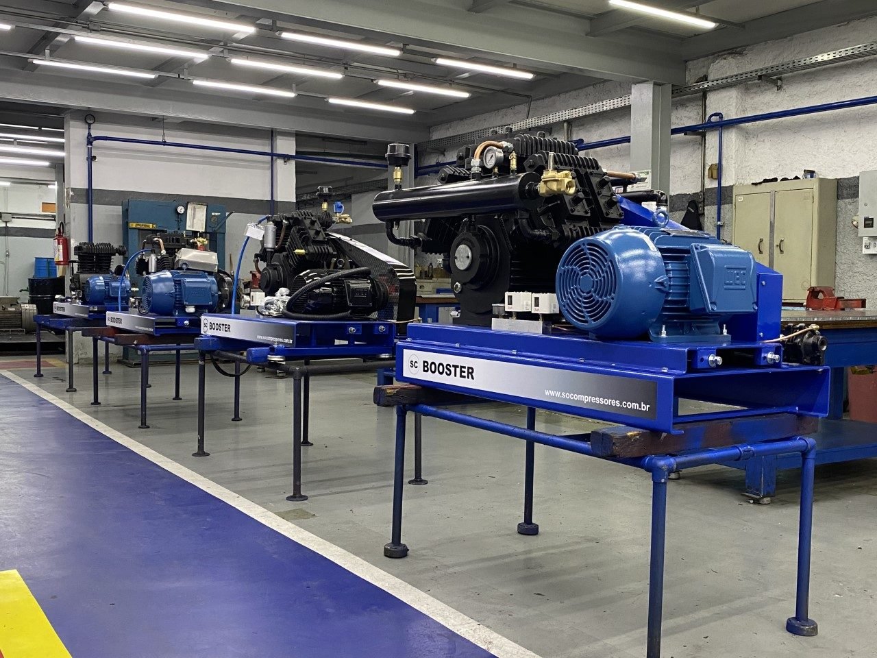 Linha SC BOOSTER na fábrica Só Compressores